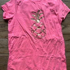 Cat & Jack Pink Tee with Gold Pineapple